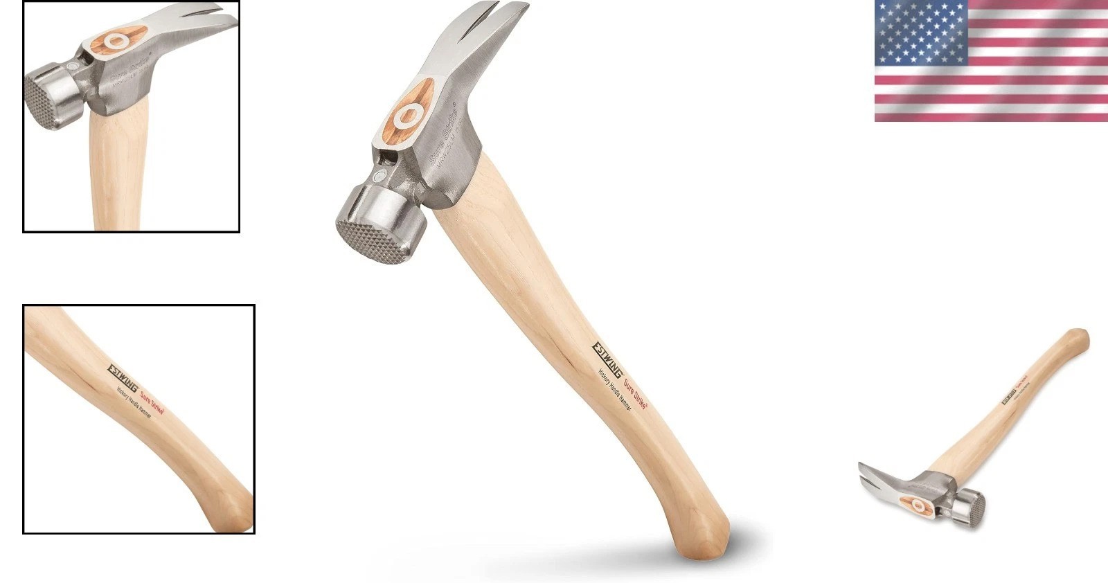 Milled Face Rip Claw Hammer - 25 oz Hickory Handle