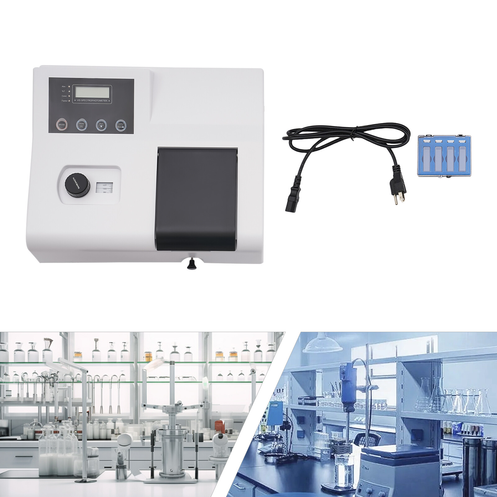 Lab Spectrophotometer Visible Spectrometer Digital Automatic Zero 350-1020nm