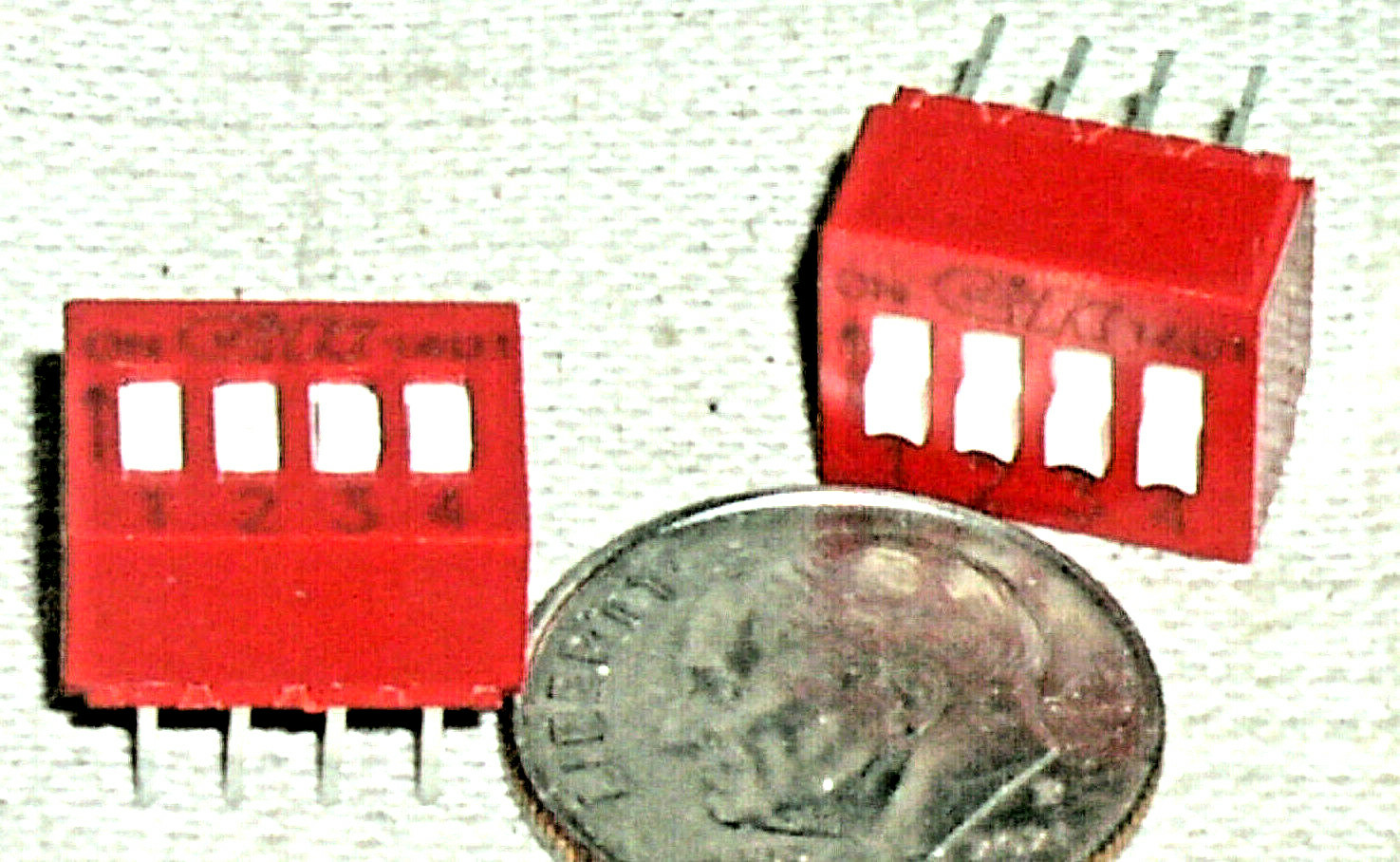 2 NEW CK C&K BD04 4 POS POSITION SPST 8 PIN AU P STANDARD DIP SWITCH SW 4PST USA