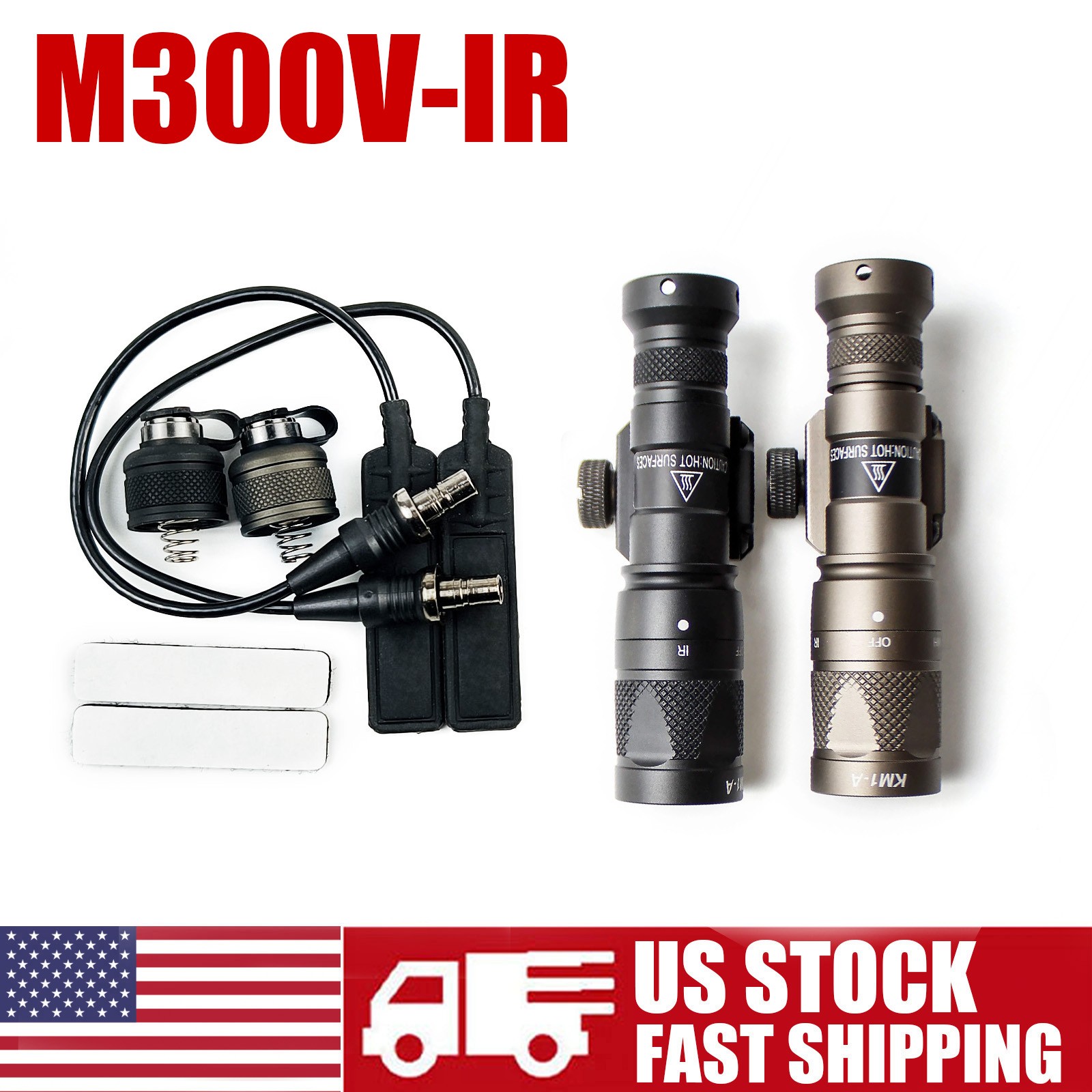 Mini Weaponlight M300V IR Illuminator & LED Rifle Flashlight With Tail Switch US