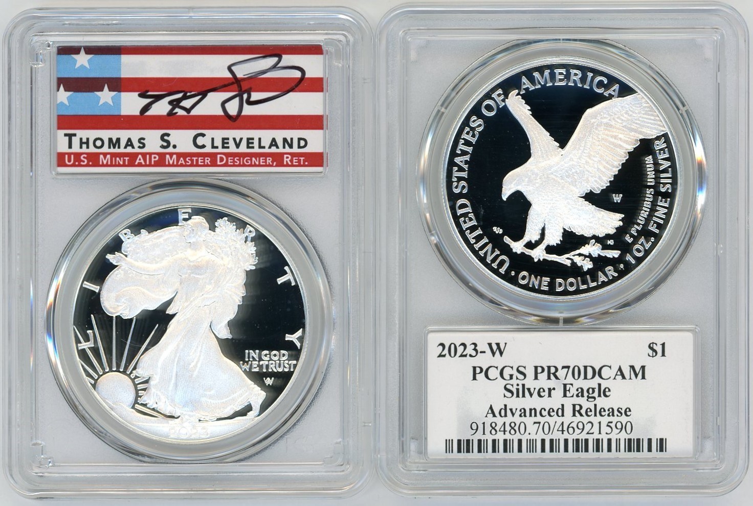 2023-W Proof Silver Eagle PR70 PCGS Advanced Release T Cleveland Americana