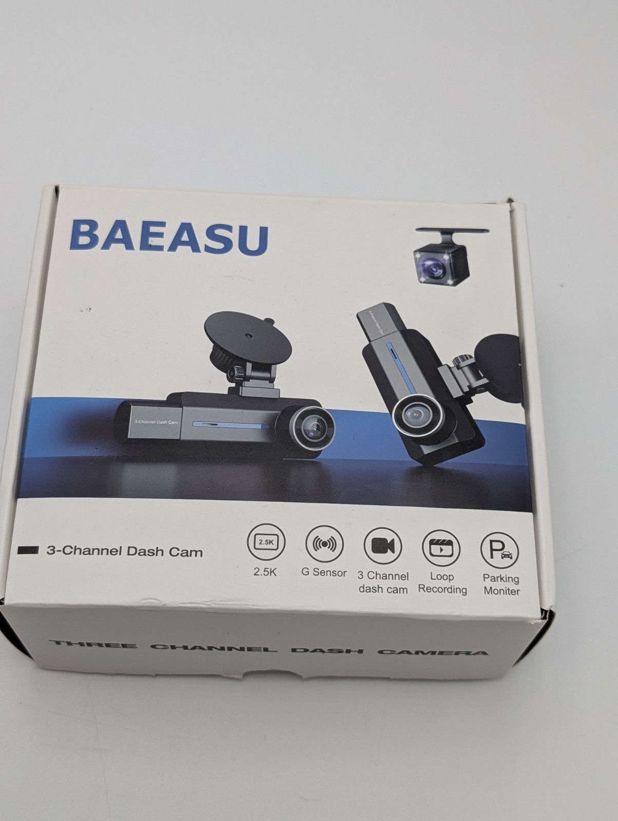 Baeasu Blue G Sensor Night Vision Loop Recording 3-Channel Dash Camera