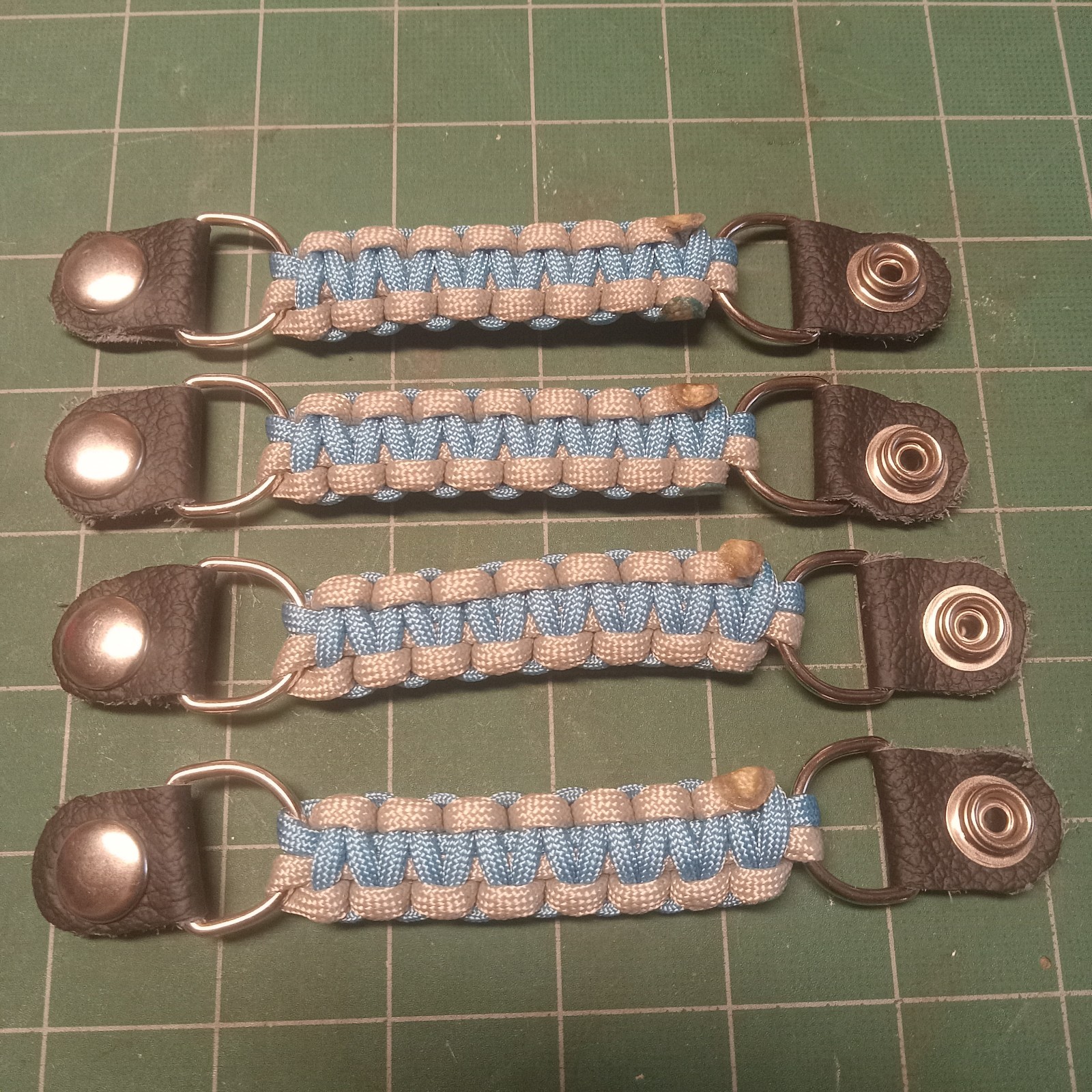 Vest extenders paracord Light weight Light BLUE & Light GREY Set of 4. By Stitch