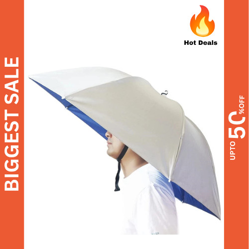Umbrella Hat 37 Inch Fishing Umbrella Hat Hands Free Foldable UV Protection