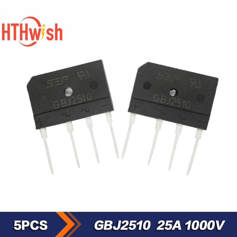 5PCS GBJ2510 Bridge Rectifiers  25A 1000V Diode Electronic Components