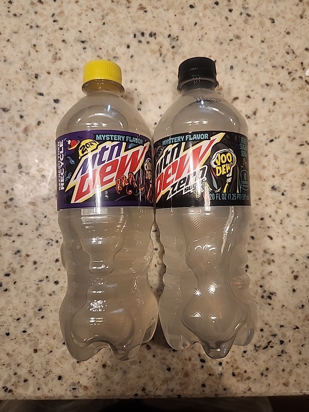 Mountain Dew Voo Dew 2024 Mystery Flavor 20oz Zero Sugar & Regular