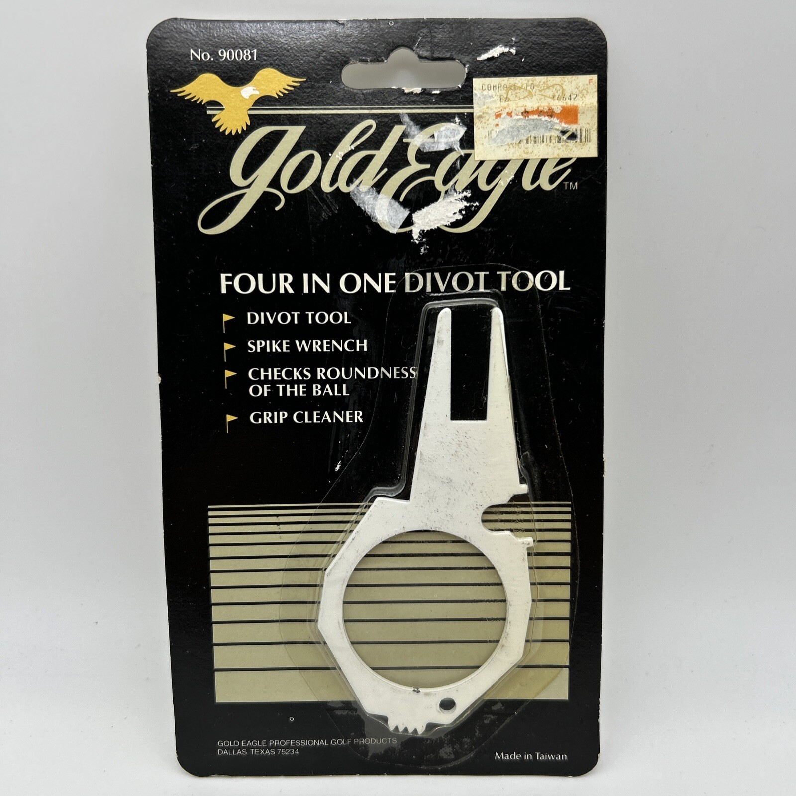 RARE VINTAGE GOLD EAGLE DIVOT TOOL BRAND NEW NIP Golfing Sports Taiwan Gift
