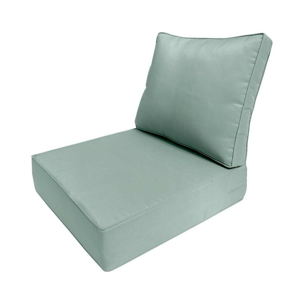 Small Deep Seat Back Cushion Slip Cover Pipe Trim 23 x 24 x 6 inch AD002