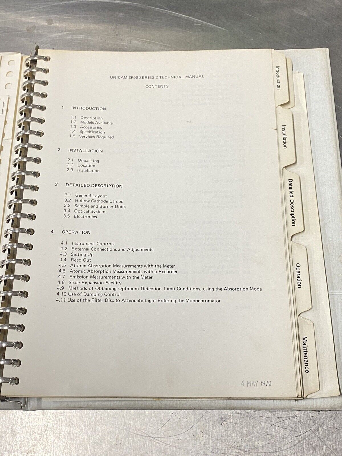 Pye Unicam 94408 AA SP90 Spectrophotometer - Users Guide / Instruction