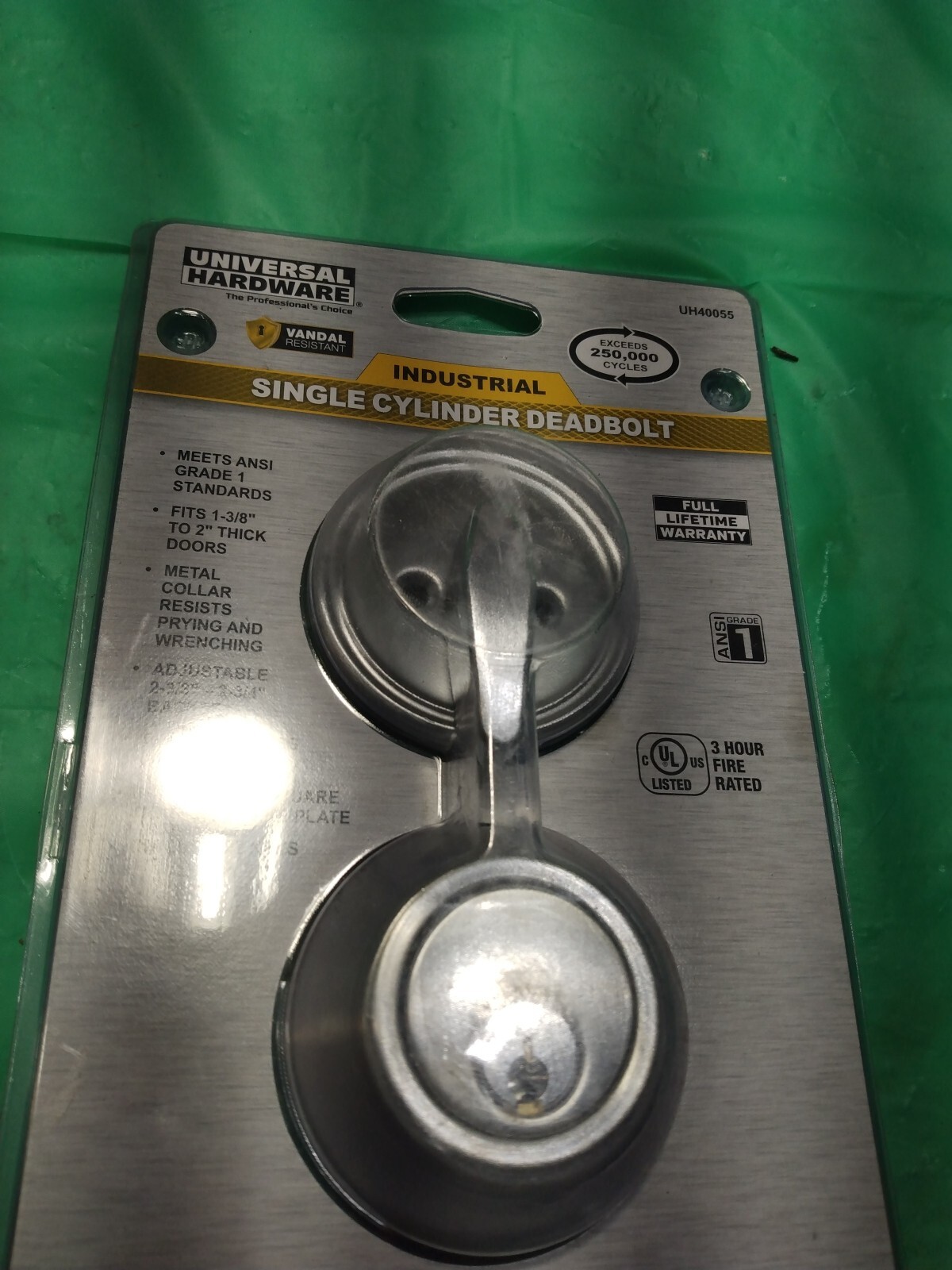 Universal Hardware Commercial Single Cylinder Satin Chrome Deadbolt