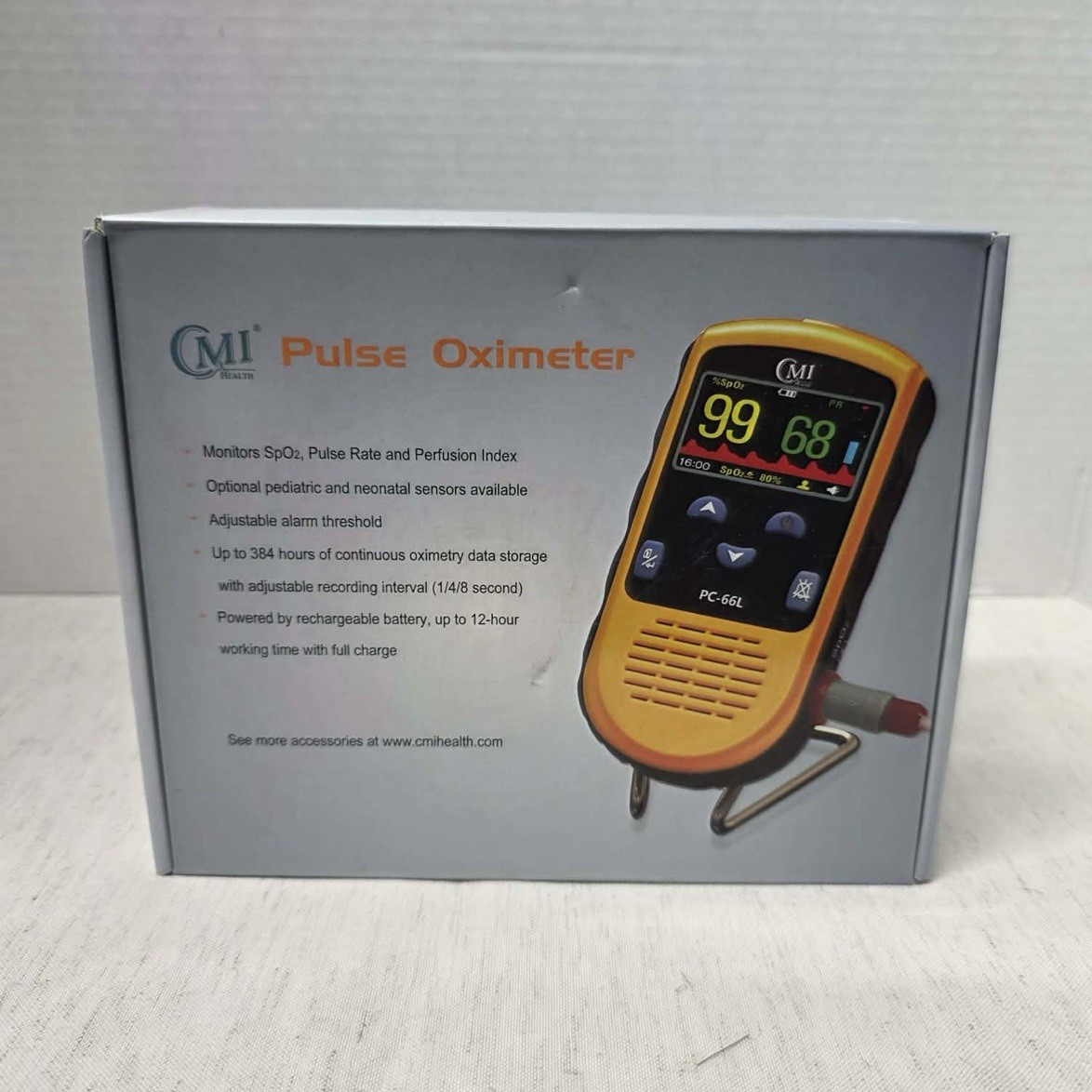 CMI Health PC-66L Handheld Pulse Oximeter Blood Oxygen Monitor SpO2 PR PI