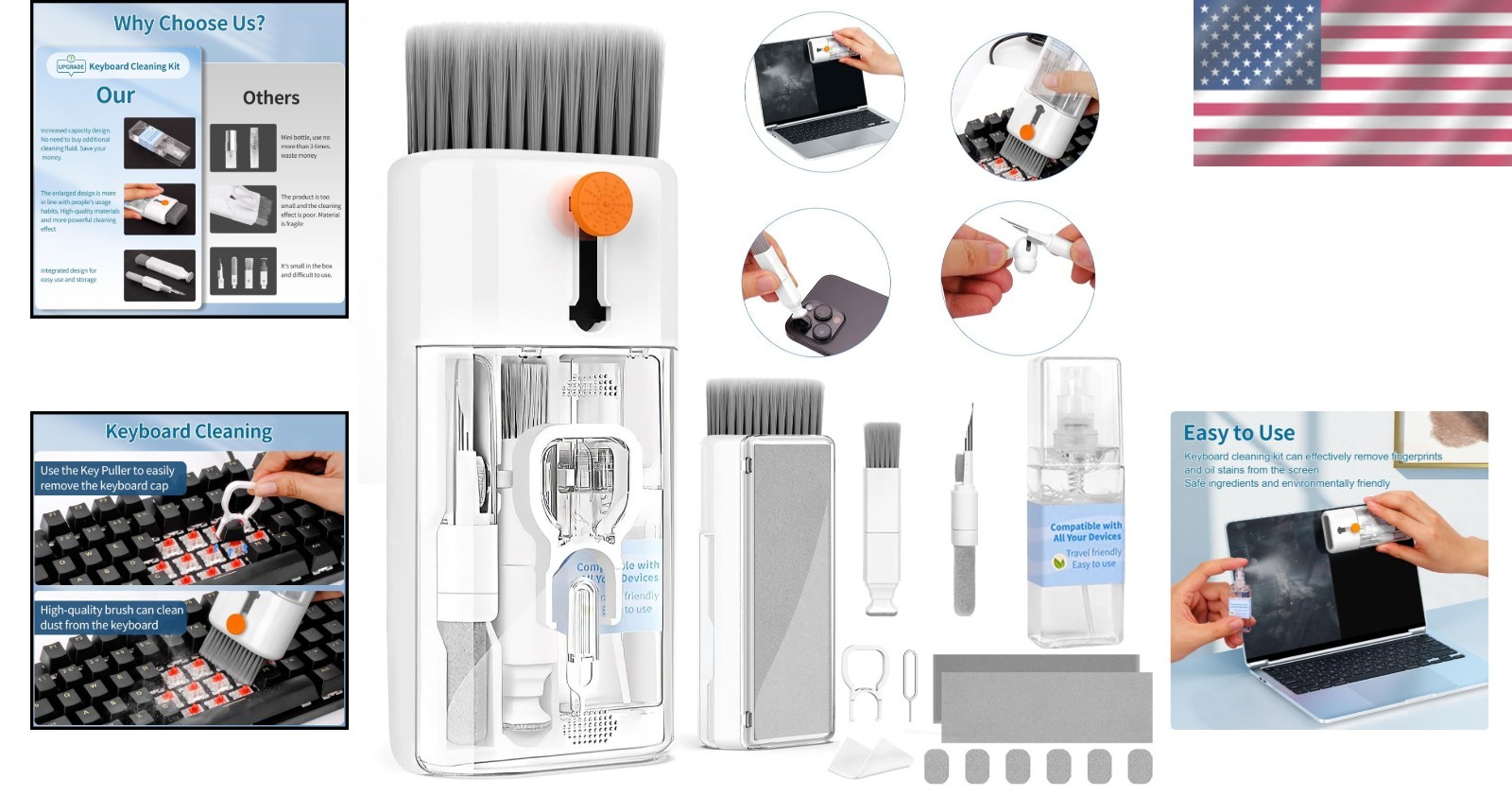 Keyboard Cleaning Kit Computer Phone Screen Cleaner Tool Electronics Maintenance