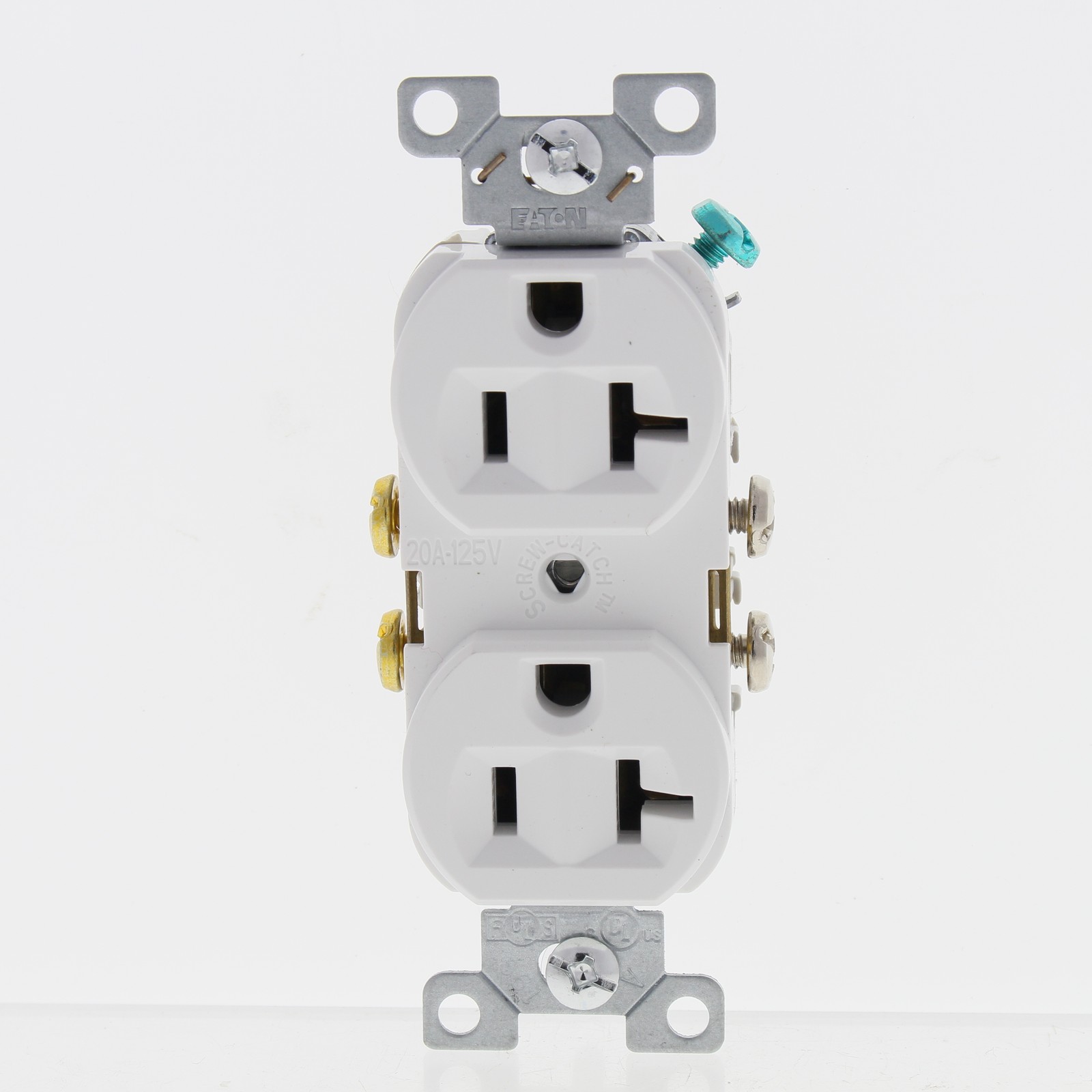 Eaton White Commercial Duplex Outlet Receptacle NEMA 5-20R 20A Bulk CR20W