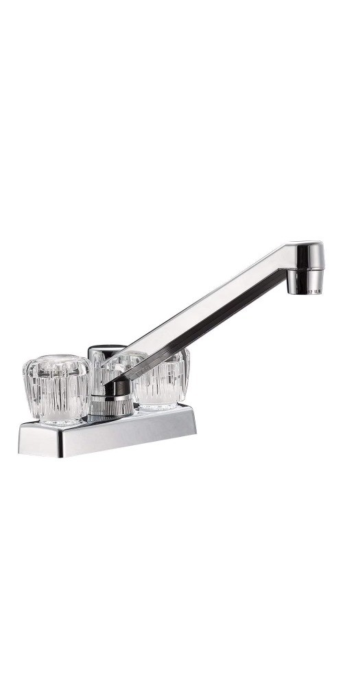 Two Handle 4" Kitchen/Bar Faucet w/Clear Acyrlic Knobs - Chrome Polished