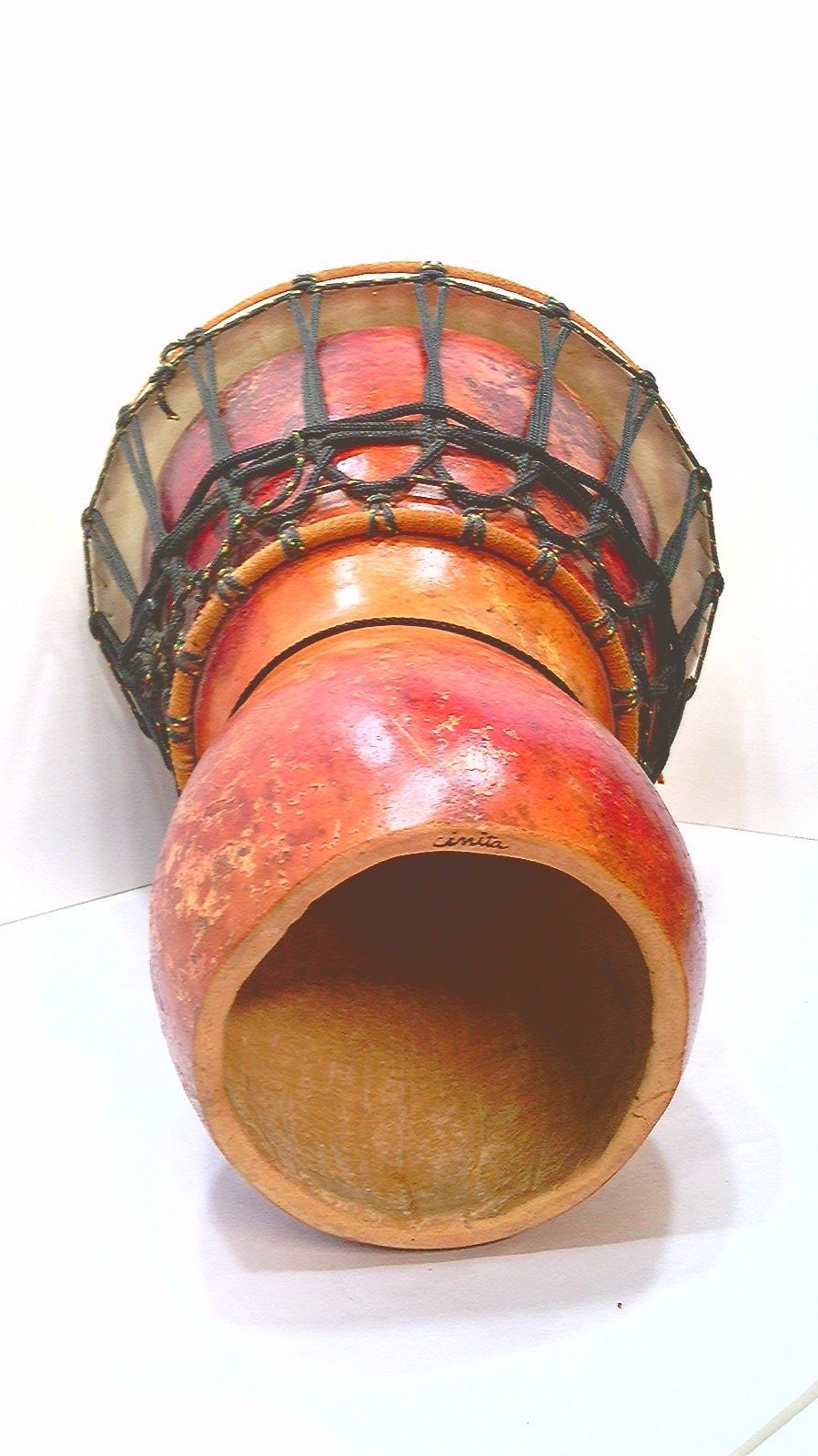 ✅ ✅ African~Gourd Drum~w/ Ropes~15 1/2"