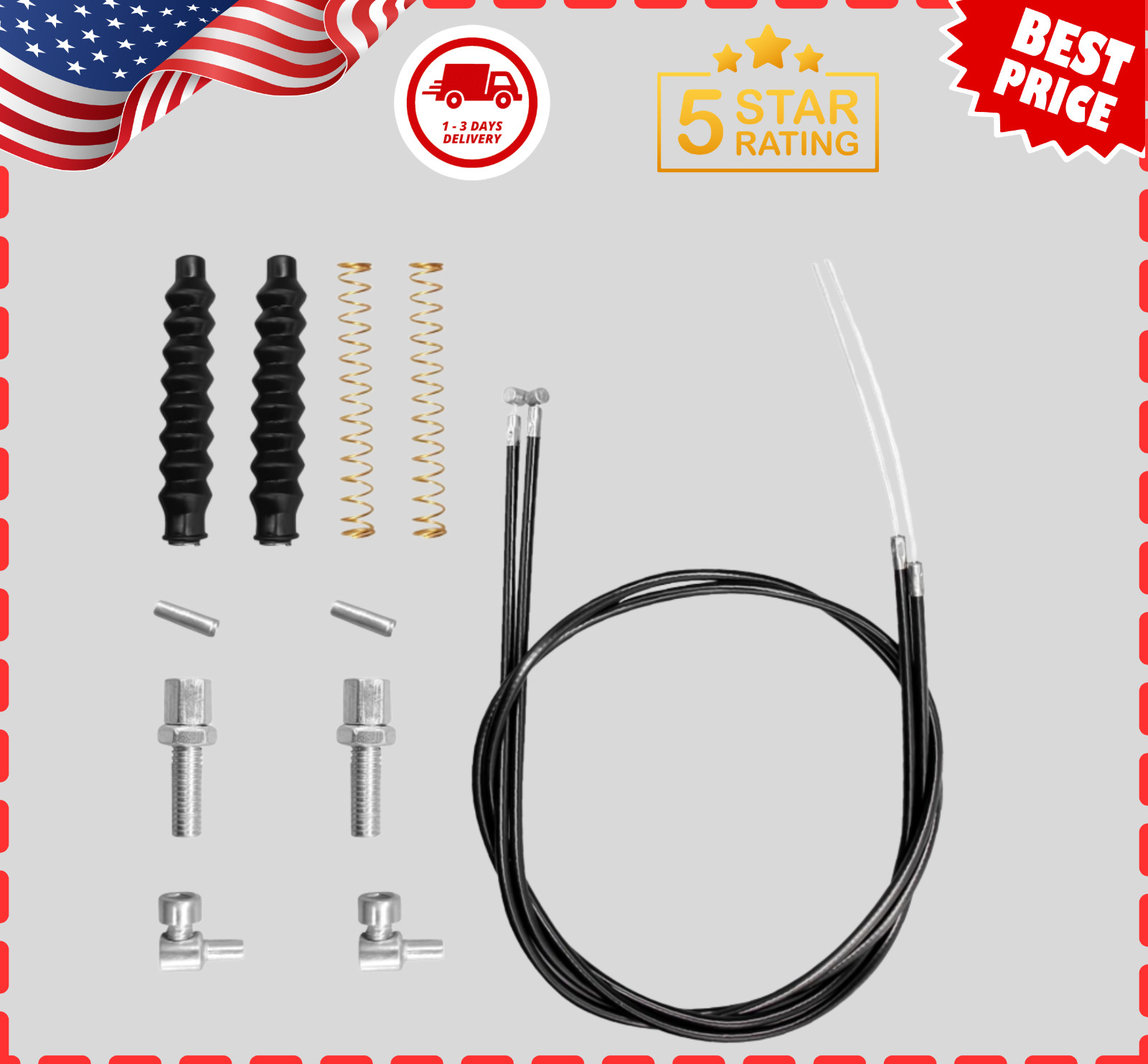 14Pcs Brake Cable Drive Rollator Replacement Parts, Brake Cable Parts for Walker