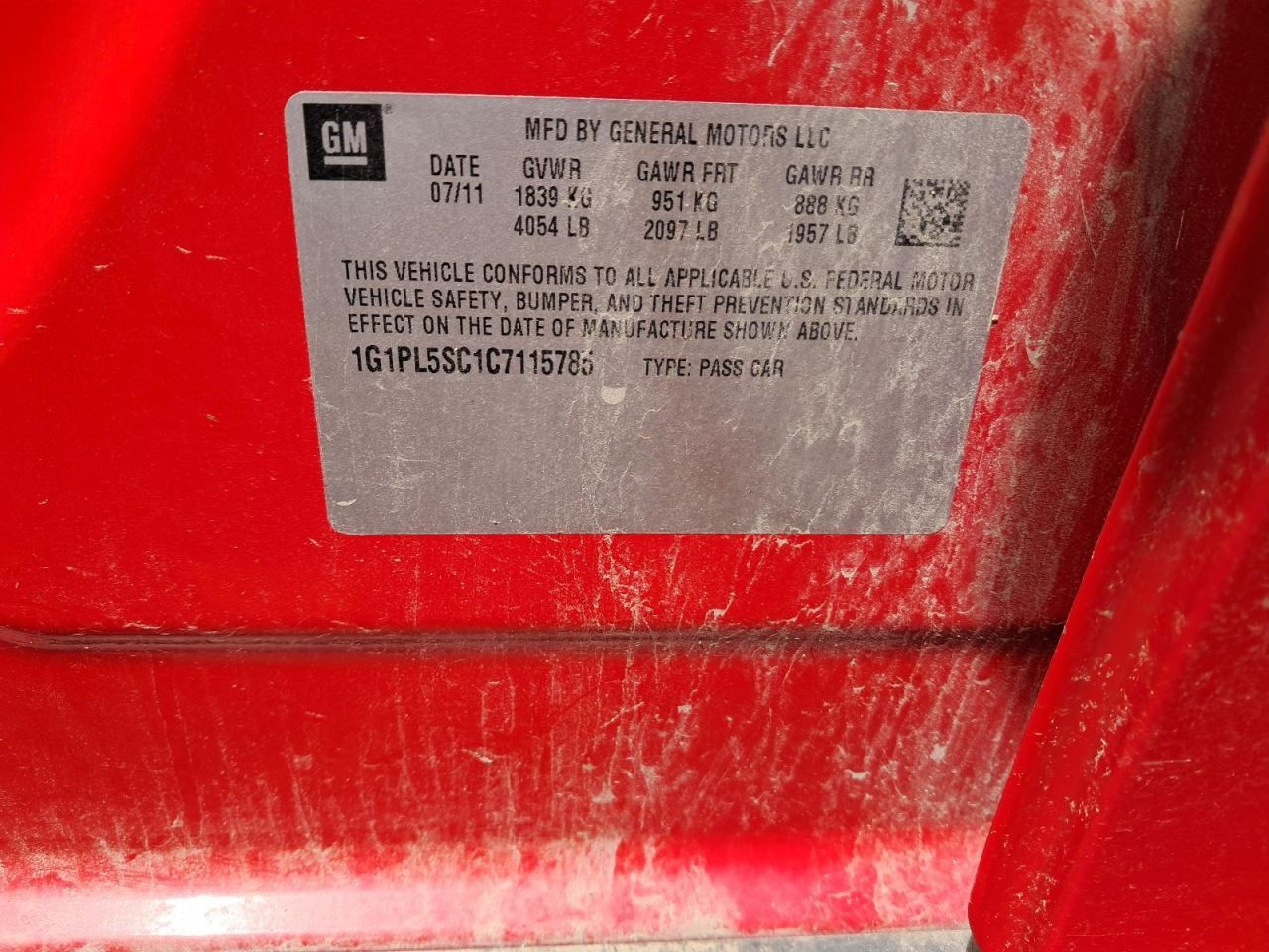 CRUZE 2012 Glove Box 4750790