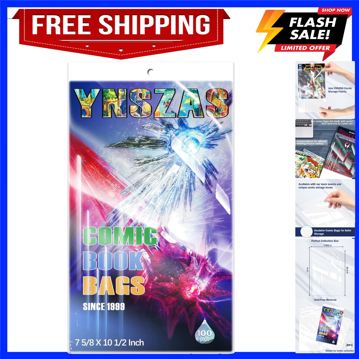 Comic Book Sleeves, Upgrade PolypropylenePP Acid-Free Materials,Resealable Cr...