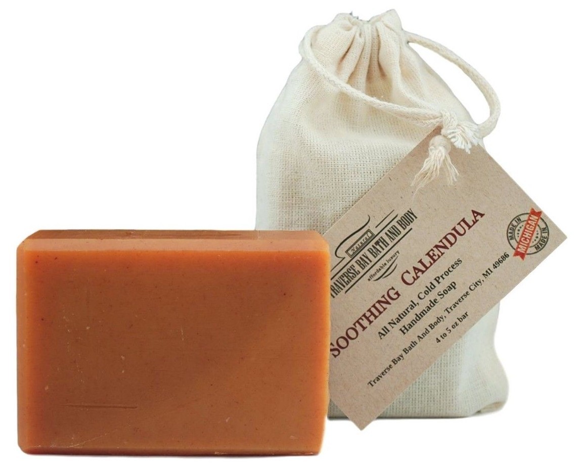 Soothing Calendula, all natural handmade soap, Cold process , Large 5-6 oz size