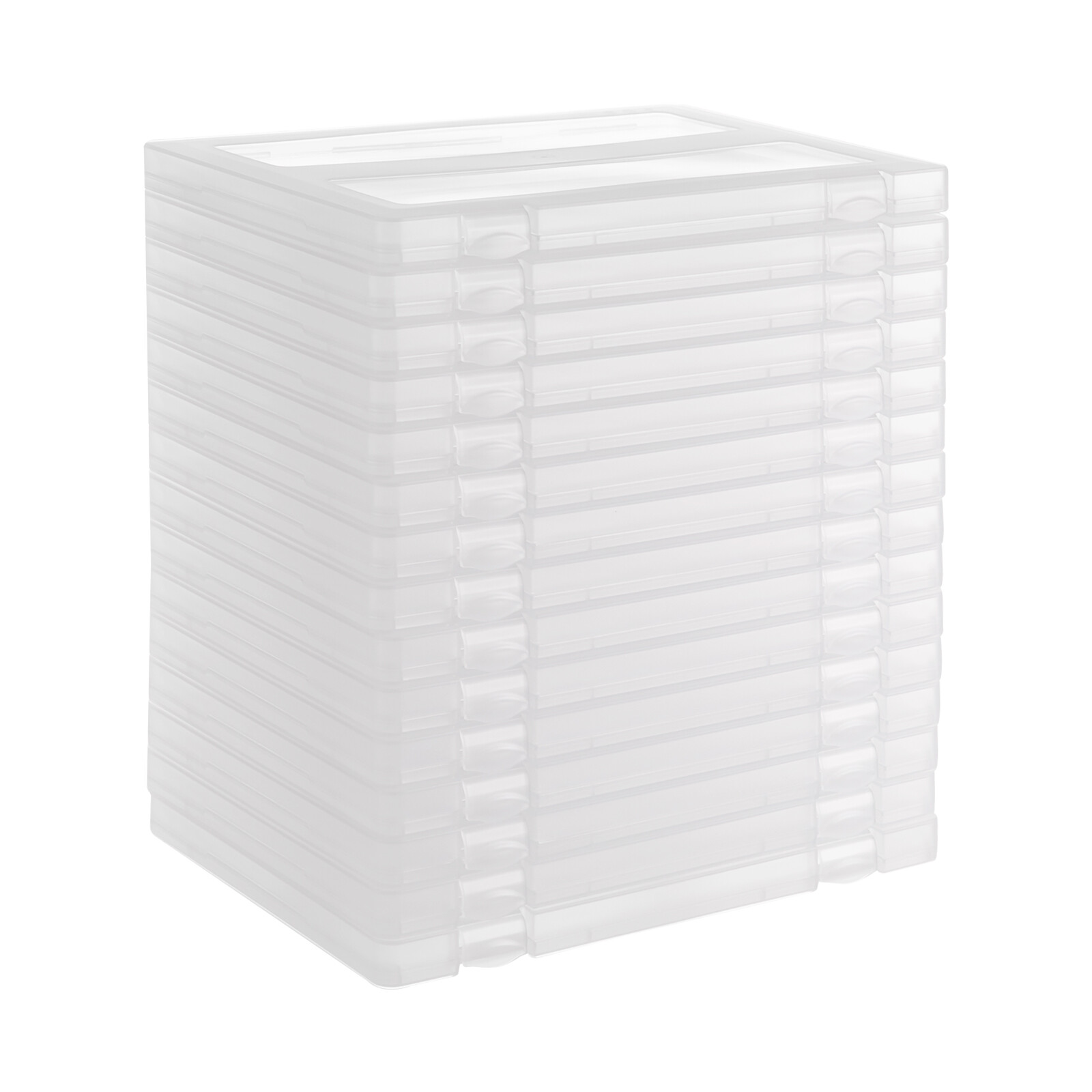 Transparent rectangular PP material portable data storage box 15 pieces NEW US