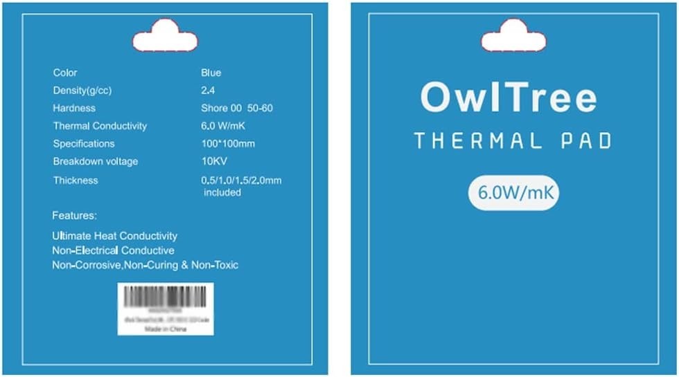 Efficient Heat Resistant Thermal Pad Set - 100x100mm for Reliable Electronics