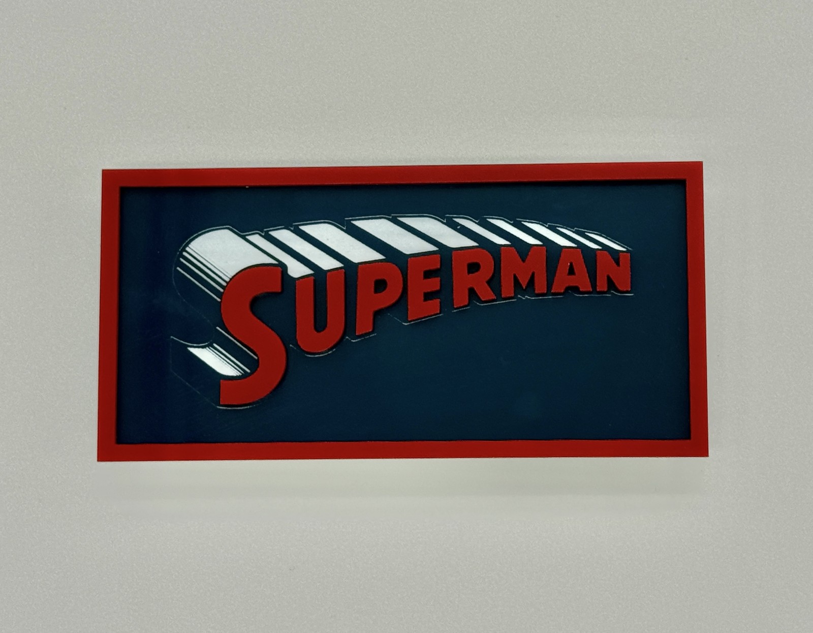 Custom Comic Book Stand - Superman (Red/Blue/Engraved) Laser Cut/Not 3D Prnt