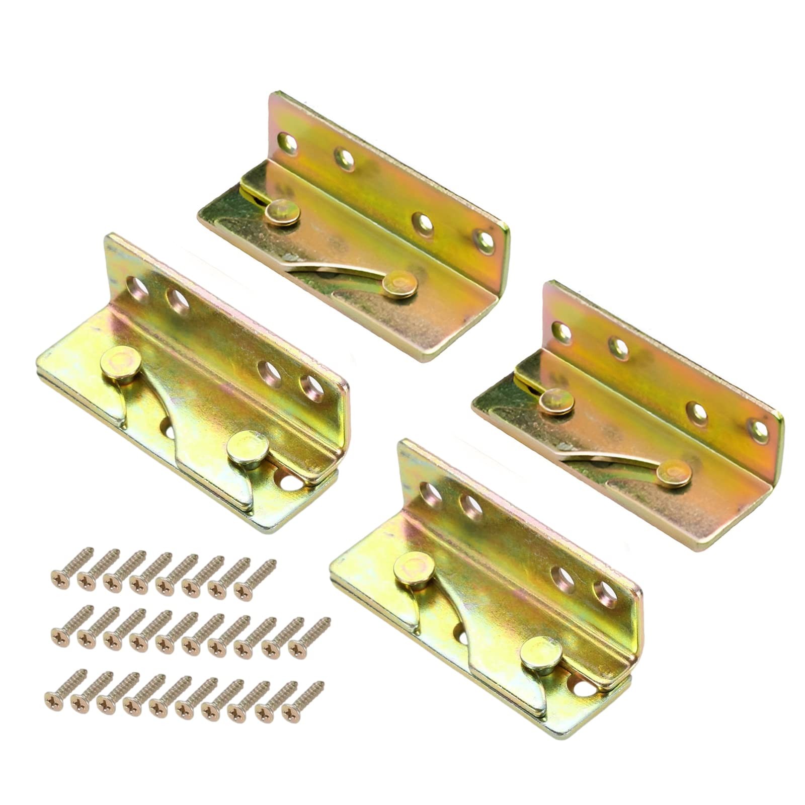 4 Pack Heavy Duty Bed Rail Brackets Bed Frame Hook Brackets for Headboard