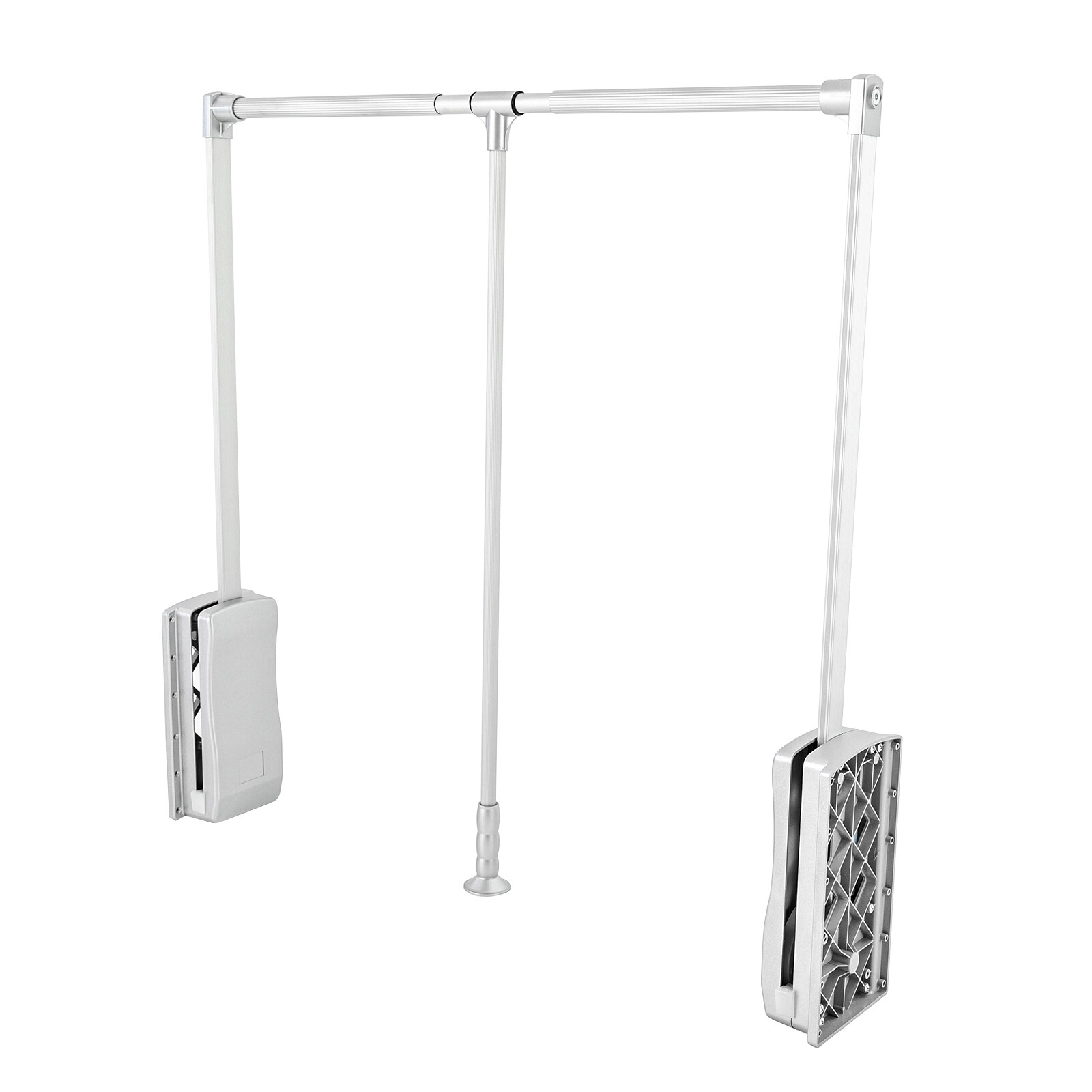 Modern 33 Inch Pull Down Closet Rod Pull Down Wardrobe Organizer Silver Indoor