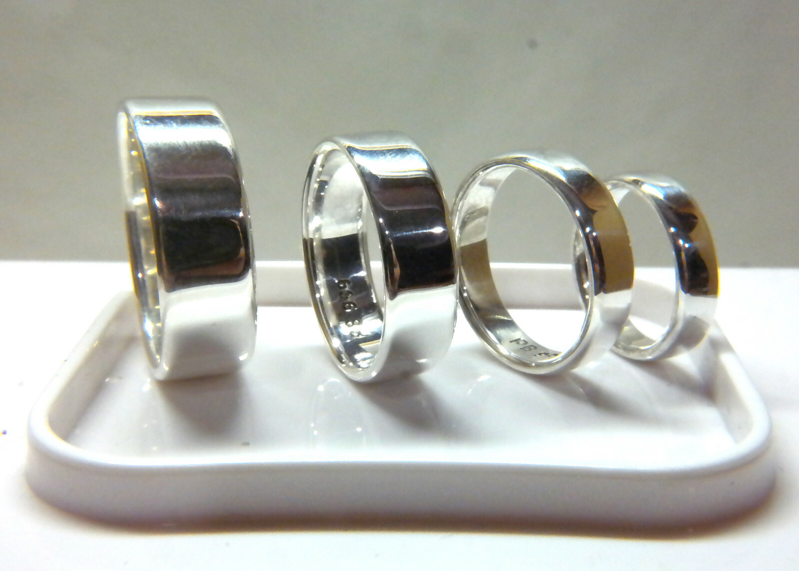 .999 Pure Silver Band, 1.5 mm Thick Ring - many sizes and widths - with bag