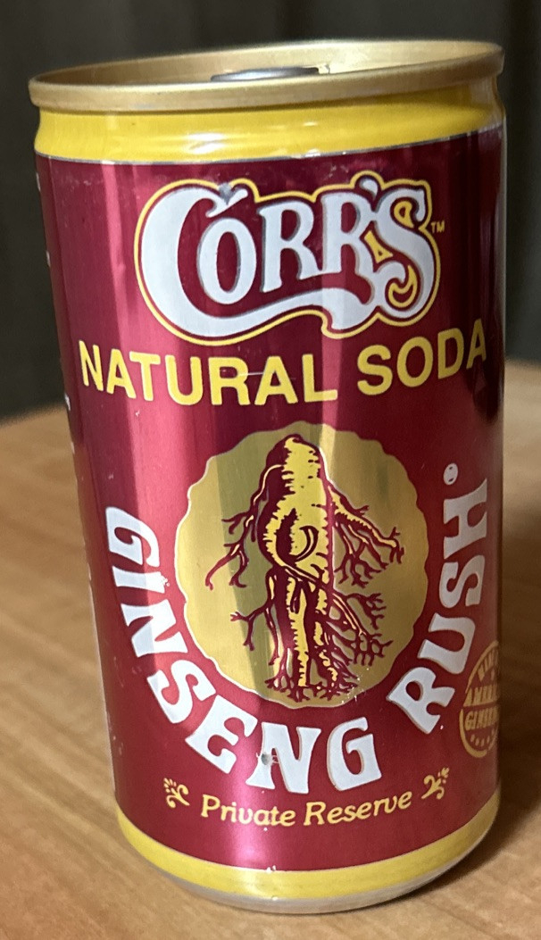 Vtg CORR’S GINSENG RUSH Natural Soda 12oz. Empty Aluminum Sealed Pull Tab Can