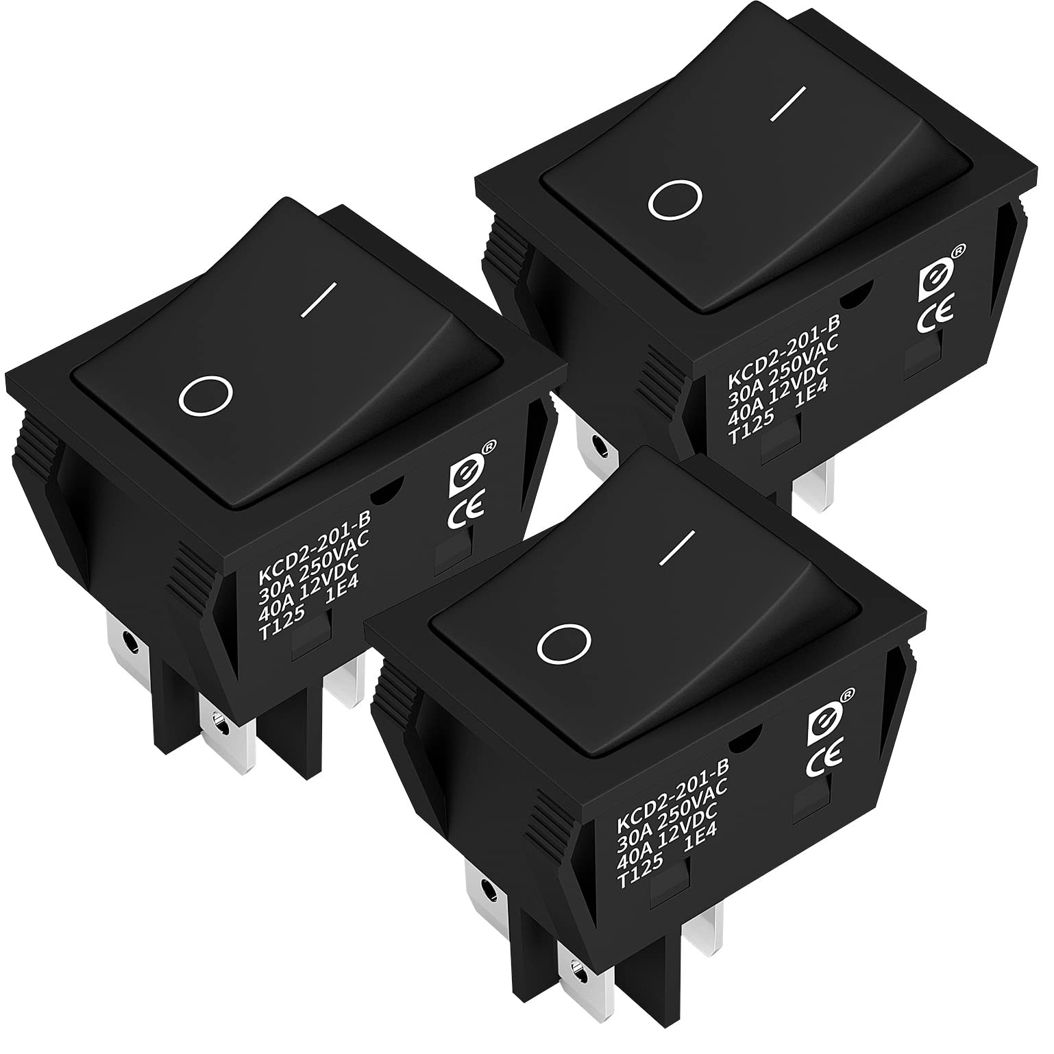 DPST Rocker Switch 40A 12V DC 4 Pin 2 Position Switch ON Off Toggle Switch 30...