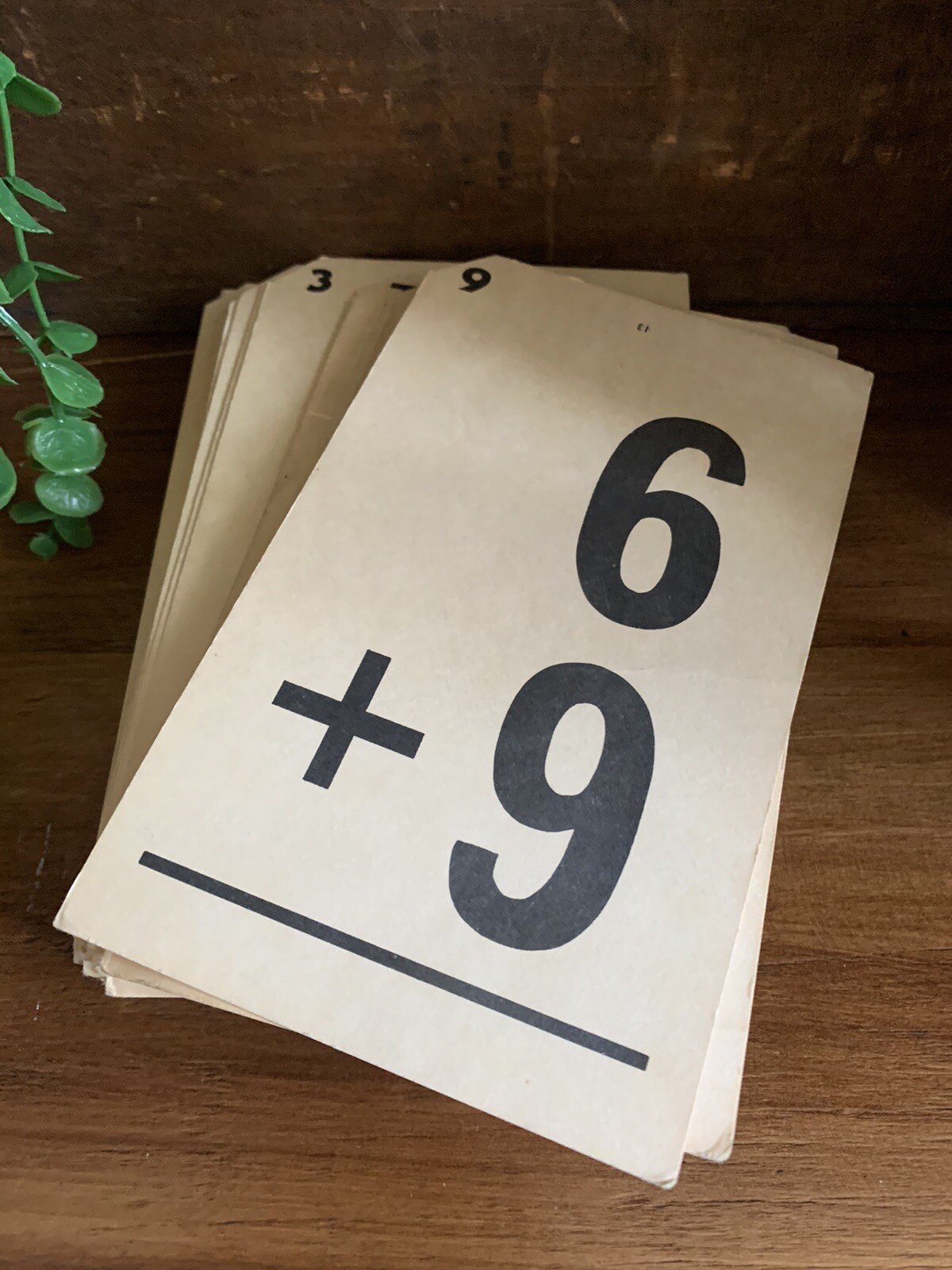 Vtg Math Flash Cards Addition Subtraction Junk Journal Supplies School Ephemera
