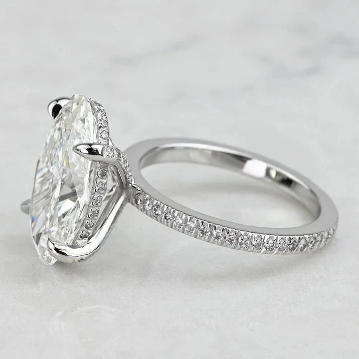 Prong Setting 3.60 Ct Moissanite Oval Cut Engagement Wedding Ring