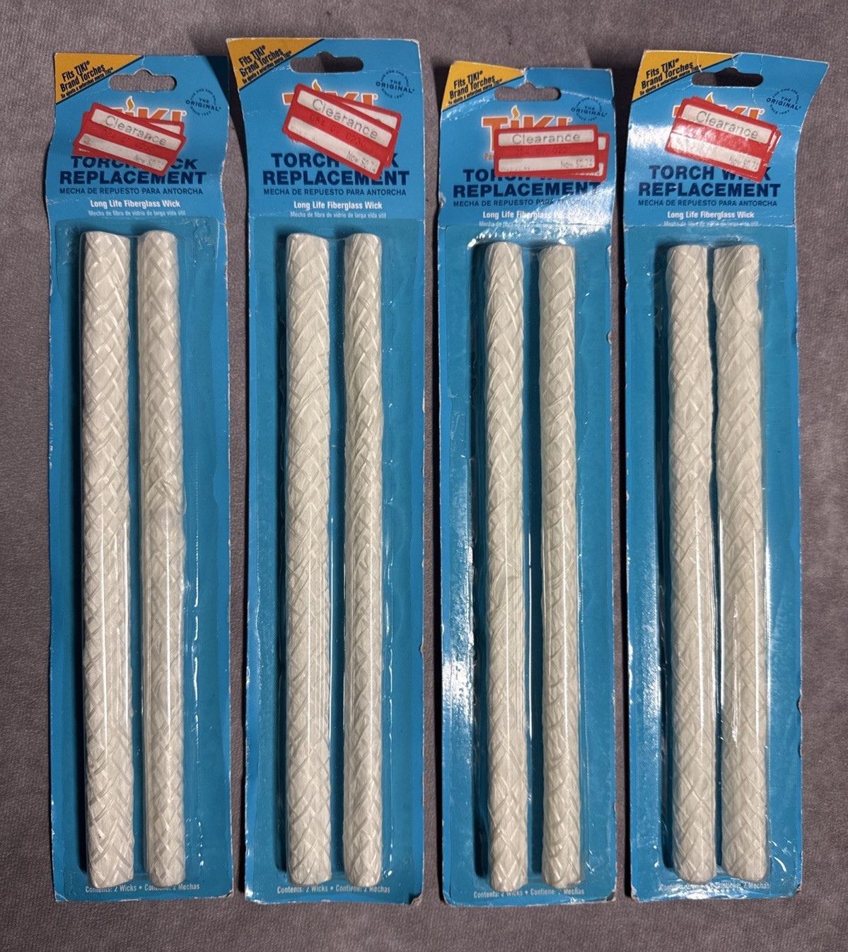 Lot of 4 Tiki Torch Wick Replacement 2-Packs Long Life Fiberglass 9" Outdoor