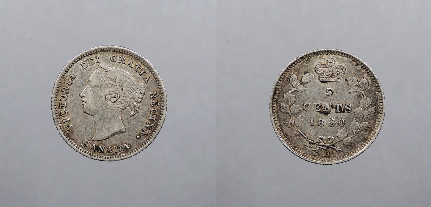 CANADA 1880-H 5 Cents Victoria #WC104575