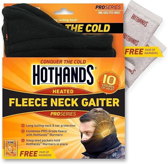 HotHands Pro Series Heated Fleece Neck Gaiter ~ Black ~ One Size