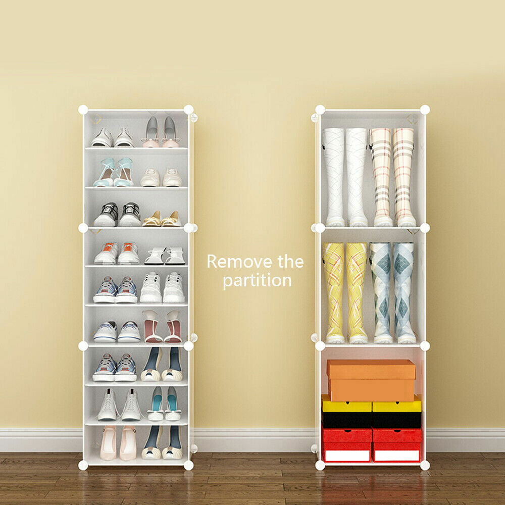 12-Tier Shoe Rack Organizer Stackable Closet 96/72 Pair Shoe Box Storage Cabinet