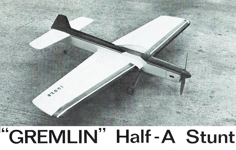 Model Airplane Plans (UC): GREMLIN 33½" ½A Stunter by Tom Dixon