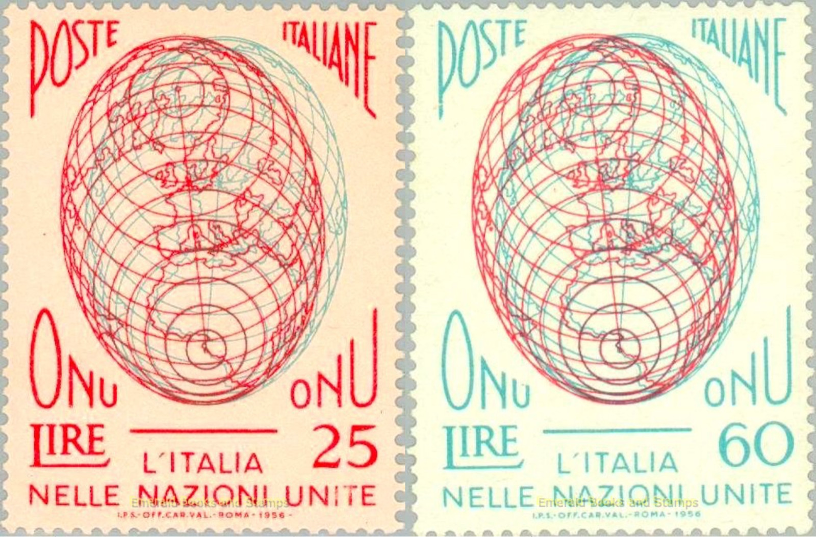 EBS Italy 1956 - United Nations Membership - Unificato 806-807 MNH**
