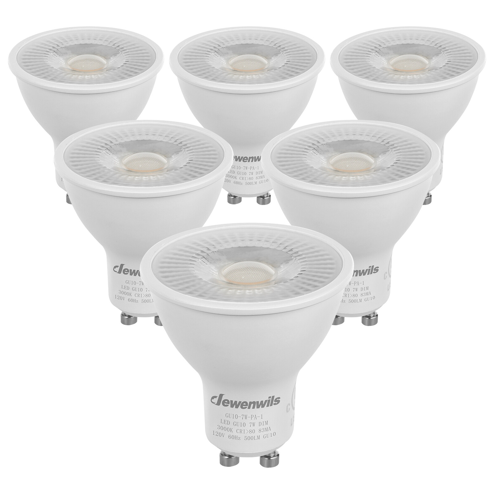 DEWENWILS 6-Pack GU10 LED Dimmable Bulb,Warm White Track Light Bulb,7W LED Bulbs