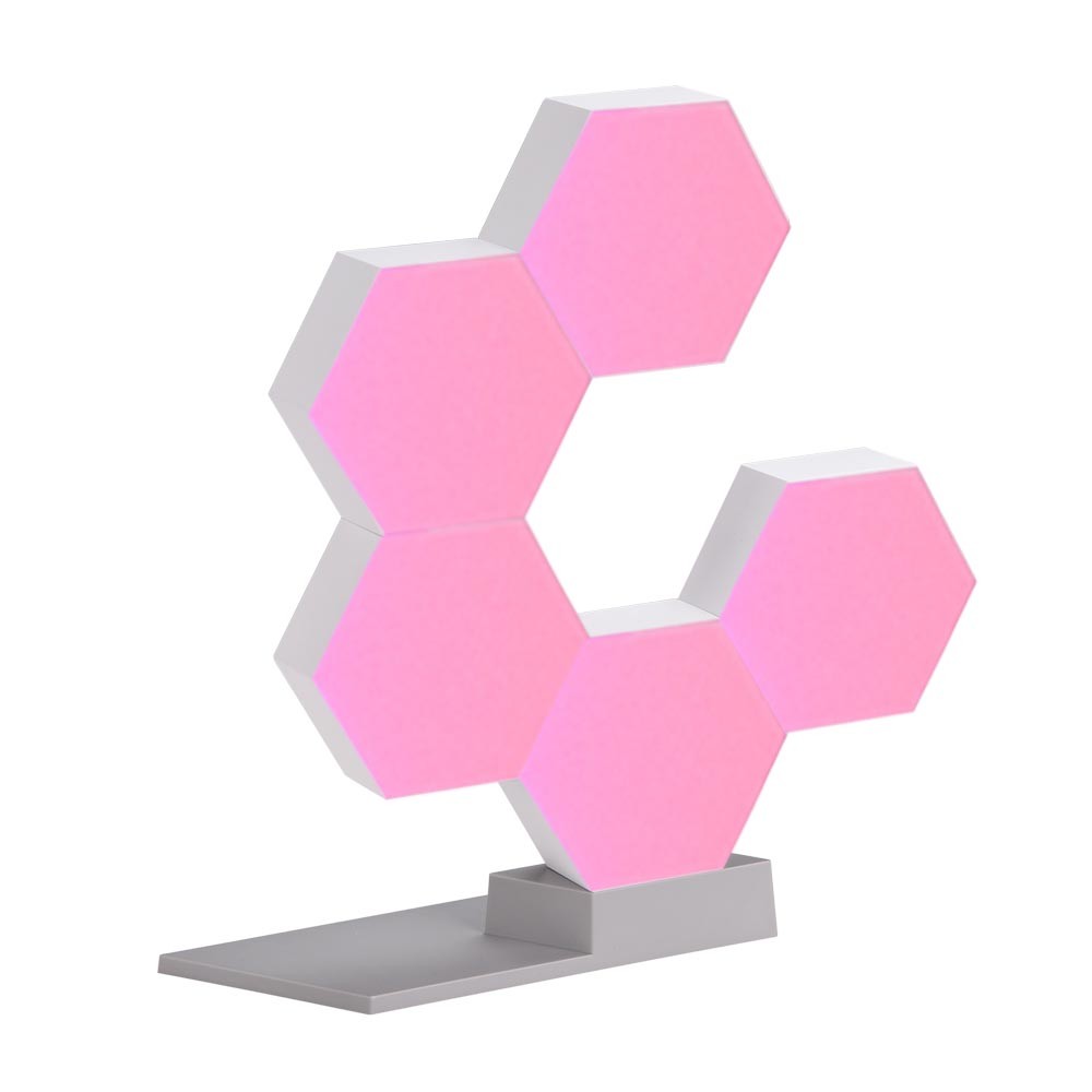 APP Control Hexagon LED Light Panels Smarter Kit Music Sync Party Décor 5 Pack