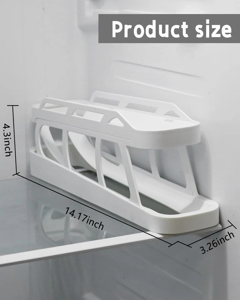 Rolling Egg Dispenser For Refrigerator, Holder Space Saving Automatic...