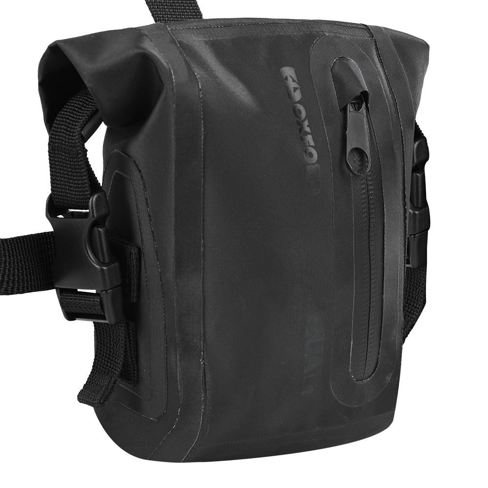 Oxford Aqua L1 Waterproof Motorcycle Luggage Leg Bag Waist Black Pack Adjustable