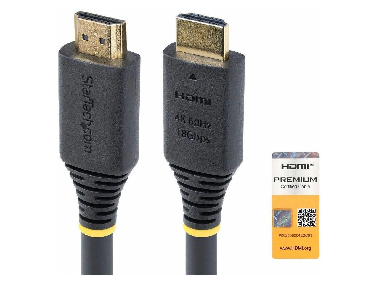 StarTech 20ft (6m) Premium Certified High Speed HDMI Cable HDMI2-CABLE-4K60-20F