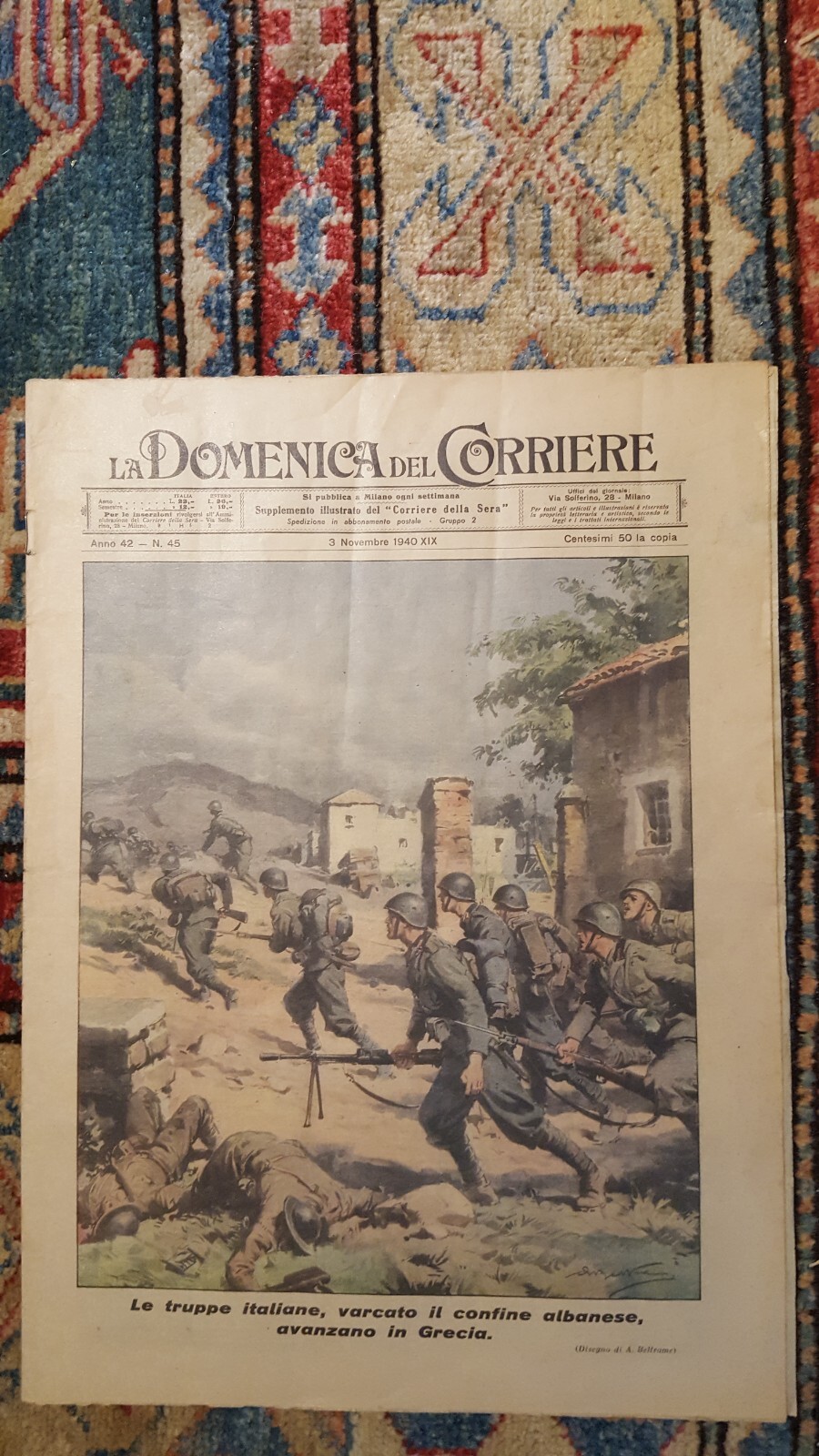 Italy - italian newspaper (paper) World War II period WW II militaria (military)
