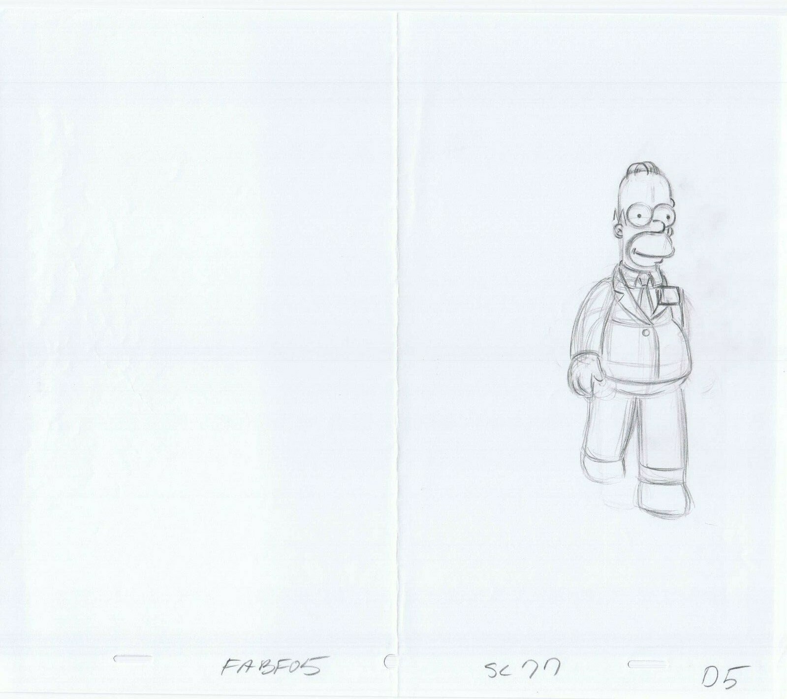 Simpsons Homer Original Art Animation Production Pencils GABF05 SC-77 D-5