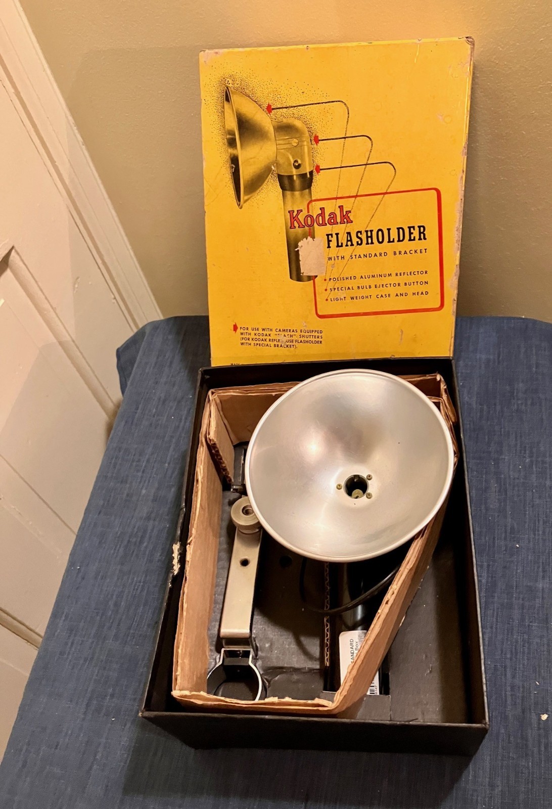 Vintage Kodak Flash Holder With Bracket for Kodak Reflex Original Box NOS