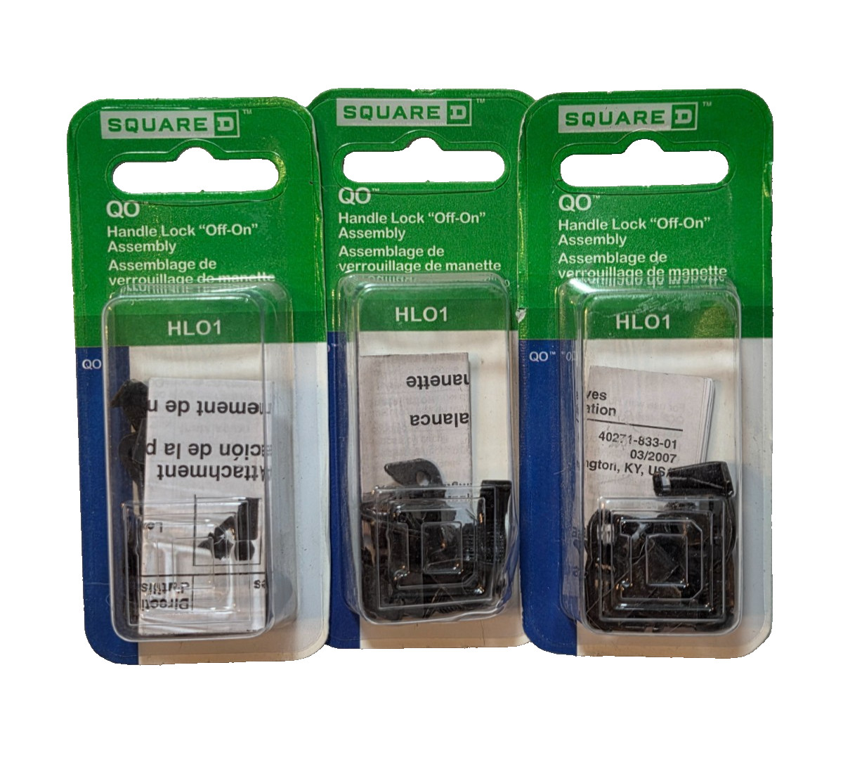 Lot of 3 Schneider Electric Square D HLO1 Handle Lock On Off QO NEW