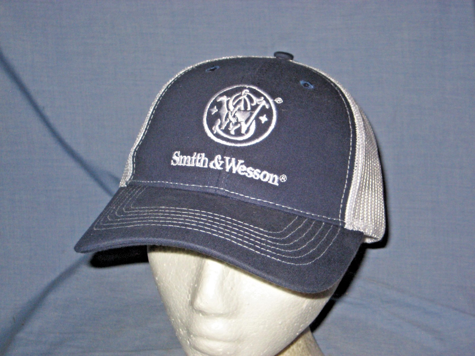 #3635N - SHARP SMITH & WESSON  FIREARMS TRUCKER STYLE CAP, HAT - MESH BACK