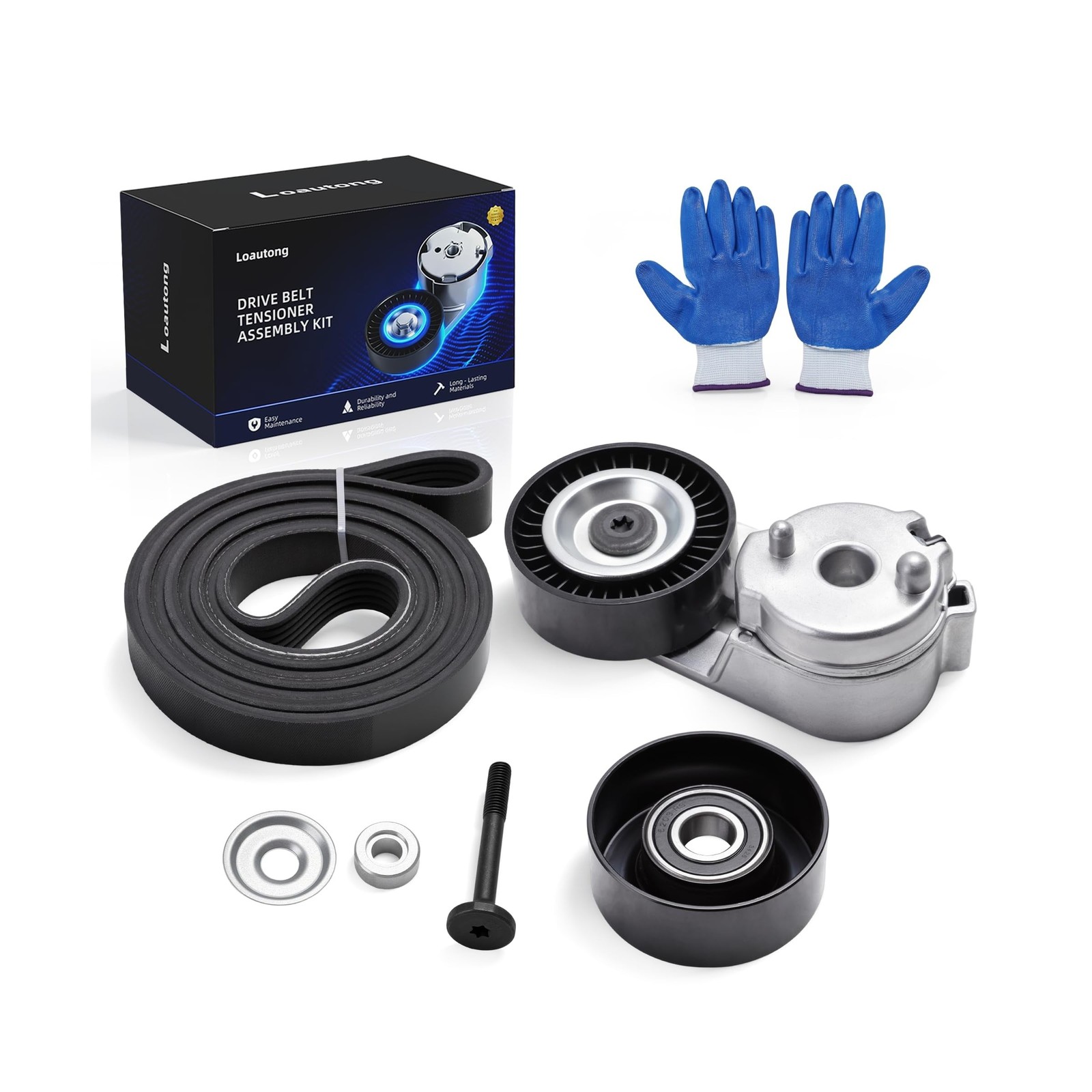Drive Belt Tensioner Pulley Kit for Jeep Wrangler L6 4.0L 2000-2006, for Jeep...